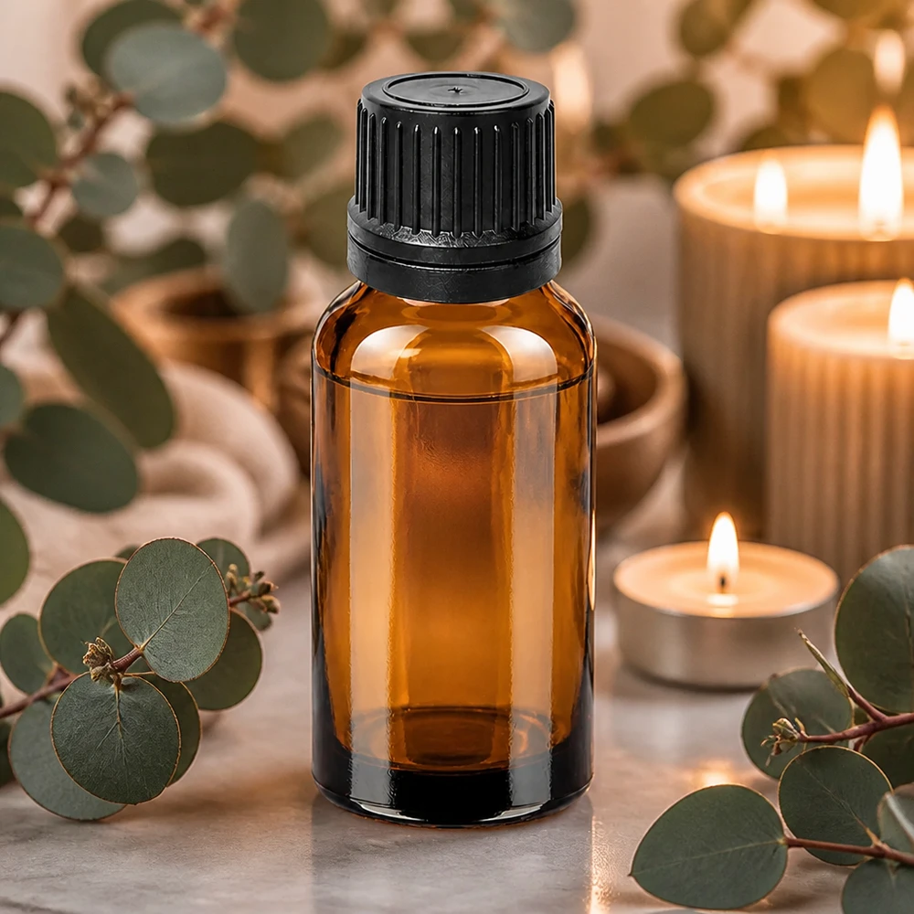 20ml lahvička s kapátkem 1mm černá tamper-evidentní uzávěr BrownLine UT18/20 Umweltfreundliche Glasverpackung 20ml in Braun mit wiederverwendbarem schwarzem Tropfverschluss