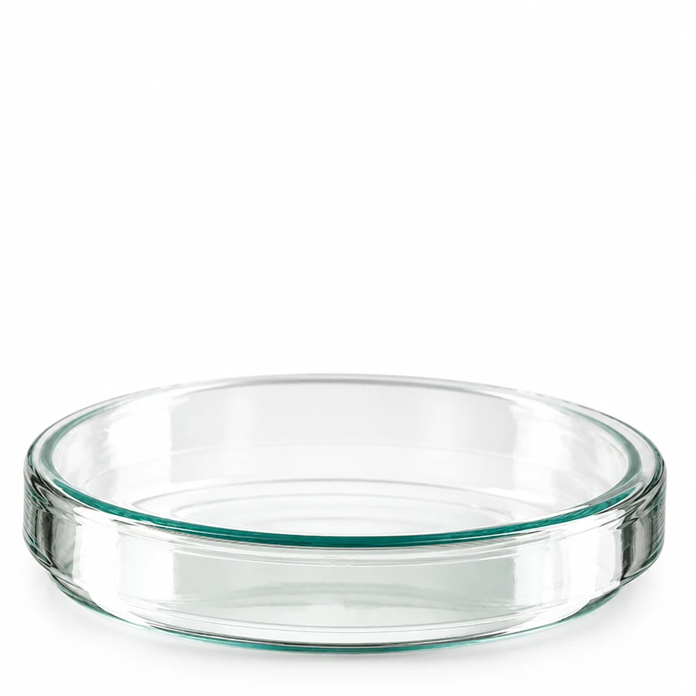 Klassische Petrischale Glas 100x20mm mit stabilem Rand und ebenem Boden