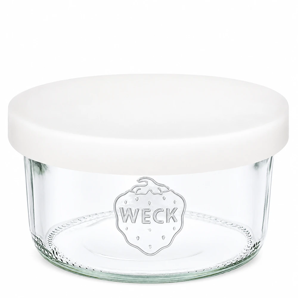 165ml WECK Sturzglas RR80 mit weißem Silikondeckel Einmachglas Vorratsglas transparent