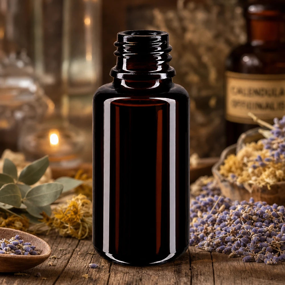 Fialová skleněná lahvička 20ml DIN 18 (Mironglas) Tropfflasche Orion 20ml aus robustem Miron Violettglas für langfristige Lagerung