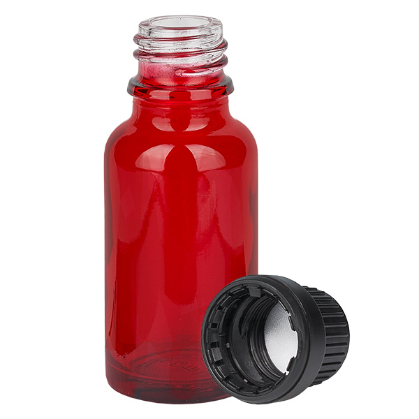 20ml lahvička 11mm šroubovací uzávěr černý uzávěr s ochranou proti manipulaci RedLine UT18/20 20ml lahvička 11mm šroubovací uzávěr černý uzávěr s ochranou proti manipulaci RedLine UT18/20