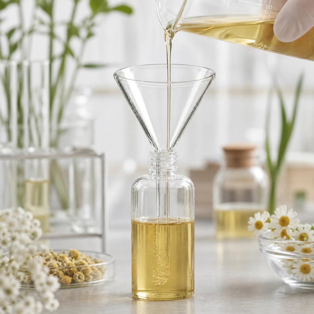 Nálevka ø50mm sodnovápenatá, úhel 60°, krátká. Hochweriger 60-Grad-Trichter aus Kalk-Soda-Glas 50mm für Analytik und Forschung