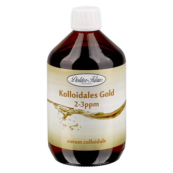500 ml koloidního zlata Doktor-Klaus, 2-3ppm, k doplnění, v hnědé PET lahvi. 500 ml koloidního zlata Doktor-Klaus, 2-3ppm, k doplnění, v hnědé PET lahvi.