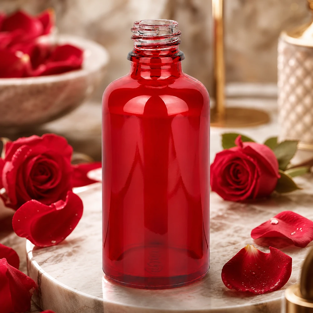 50ml lékárenská láhev RedLine UT18/50 UNiTWIST Professionelle 50ml Apothekenflasche RedLine UT18/50 aus UV-schützendem roten Glas für Laborgebrauch