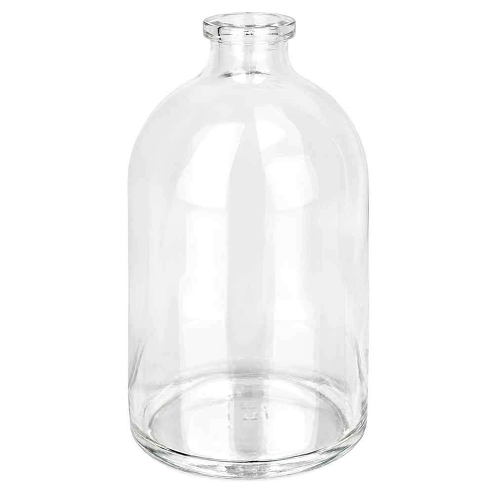 Injekční láhev z čirého skla 100ml Pharmazeutische Injektionsflasche 100ml aus klarem Glas in Apothekerflaschform
