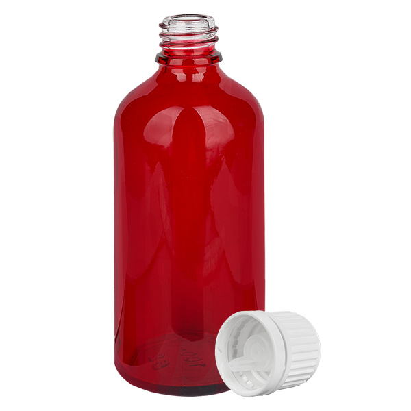 100ml lahvička s kapátkem 0,7mm bílá s tamper-evidentním uzávěrem RedLine UT18/100 100ml lahvička s kapátkem 0,7mm bílá s tamper-evidentním uzávěrem RedLine UT18/100