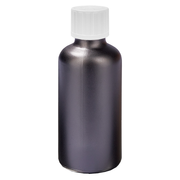 50ml láhev 11mm šroubovací uzávěr bílý standardní tamper evident BlackLine UT18/50 50ml láhev 11mm šroubovací uzávěr bílý standardní tamper evident BlackLine UT18/50
