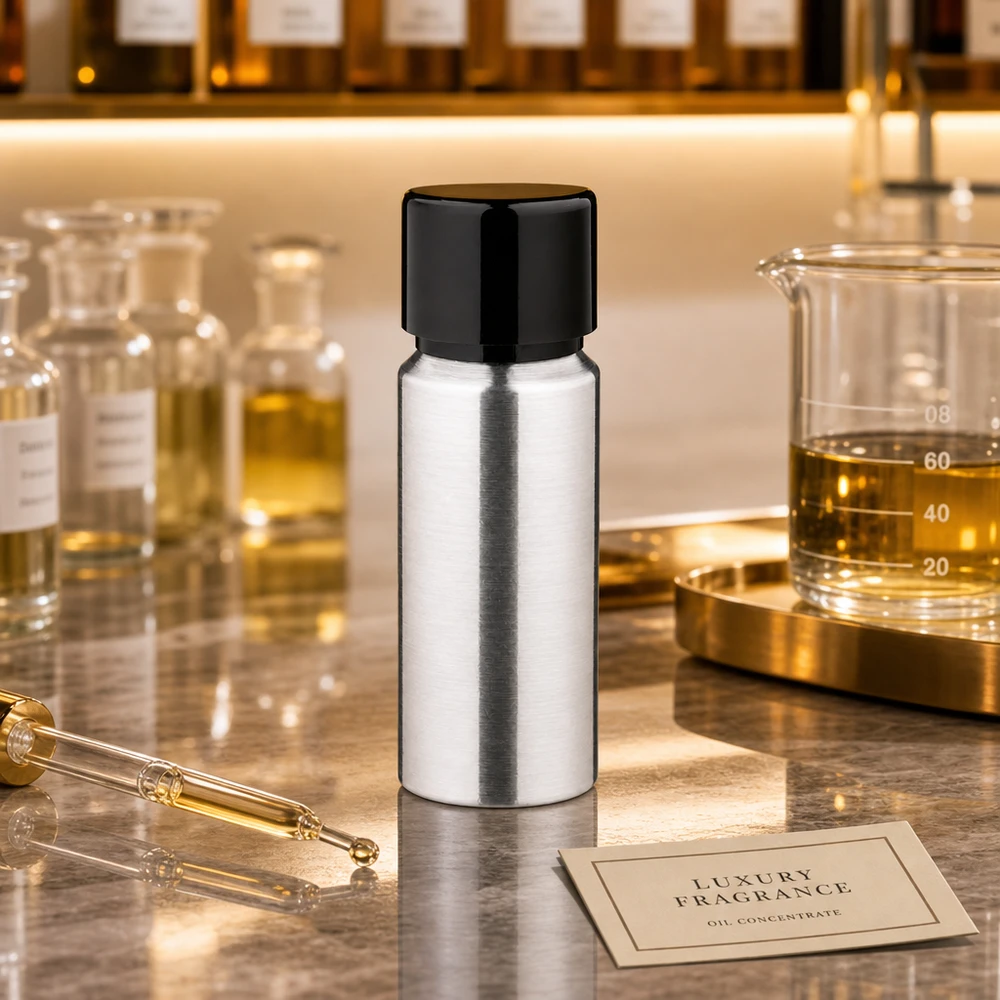 20ml leštěná hliníková lahvička se šroubovacím uzávěrem Tragbare 20ml Aluflasche mit kratzfester Oberfläche optimal für Reise und mobile Nutzung