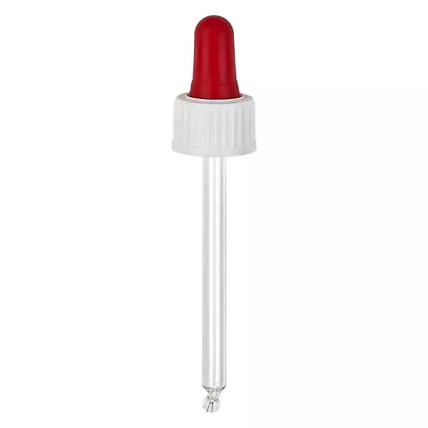 Skleněná kapací pipeta bílá/červená 18mm PL78 standardní Skleněná kapací pipeta bílá/červená 18mm PL78 standardní