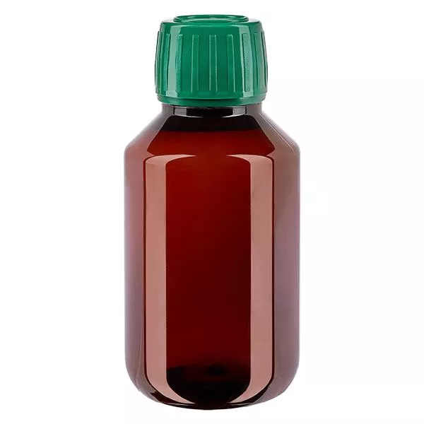 PET láhev 100ml se zeleným uzávěrem s ochranou proti manipulaci PET láhev 100ml se zeleným uzávěrem s ochranou proti manipulaci