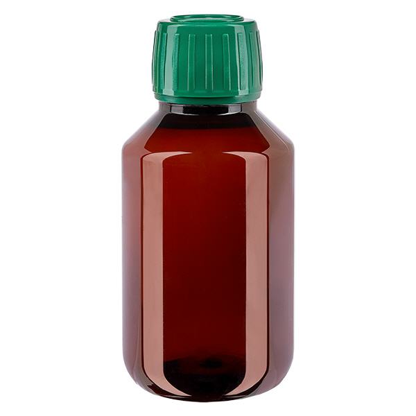 PET láhev 100ml se zeleným uzávěrem s ochranou proti manipulaci PET láhev 100ml se zeleným uzávěrem s ochranou proti manipulaci