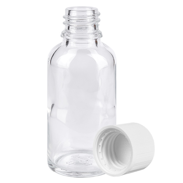20ml láhev 11mm šroubovací uzávěr bílý standardní tamper evident ClearLine UT18/20 20ml láhev 11mm šroubovací uzávěr bílý standardní tamper evident ClearLine UT18/20