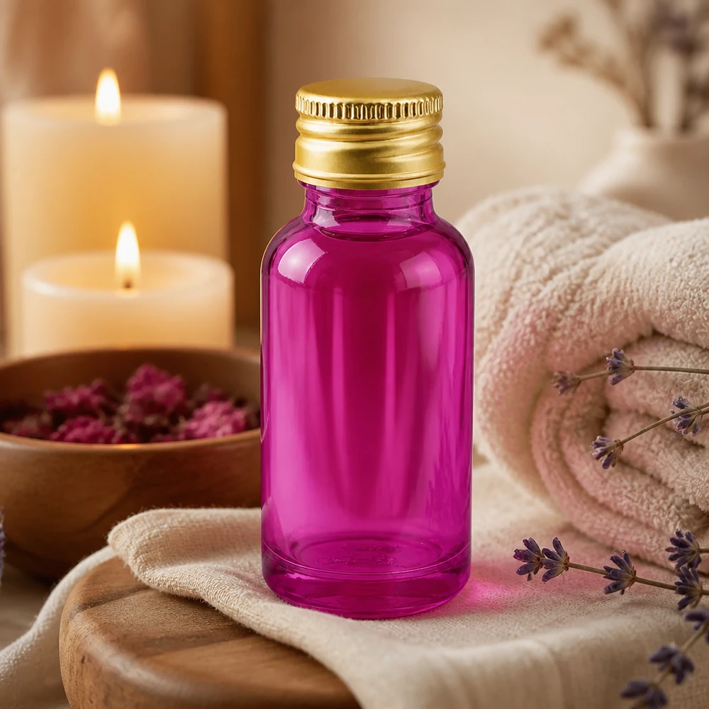 20ml lahvička PurpleLine se šroubovacím uzávěrem 11 mm hliníková zlatá standardní. UT18/20 Apotheker-Qualität 20ml Flasche in Purple mit luftdichtem Aluminiumdeckel für maximale Haltbarkeit