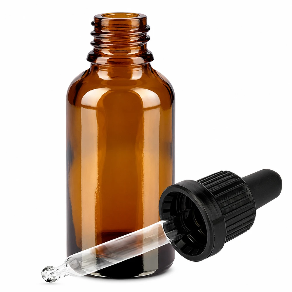 30ml Tropfflasche aus UV-beständigem Braunglas mit professionellem Pipettensystem