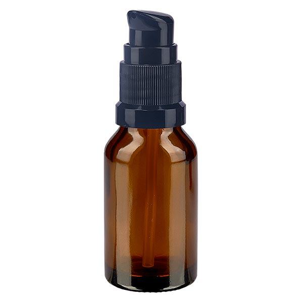 Lékárenská lahvička hnědá 15ml uzávěr s pumpičkou černý st. Lékárenská lahvička hnědá 15ml uzávěr s pumpičkou černý st.