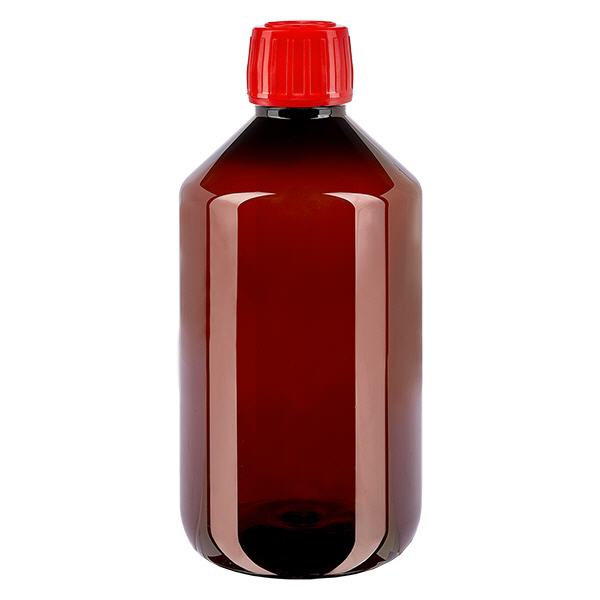 PET láhev 500 ml s červeným uzávěrem, který se nedá otevřít. PET láhev 500 ml s červeným uzávěrem, který se nedá otevřít.