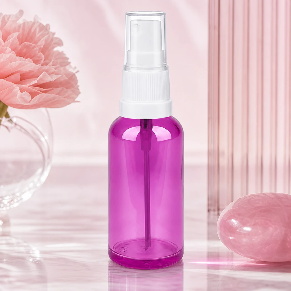 50ml lahvička s rozprašovačem bílá/průhledná Standard PurpleLine UT18/50 Praktische 50ml Spraydose transparent lila mit feinem Sprühnebel für Beauty Produkte