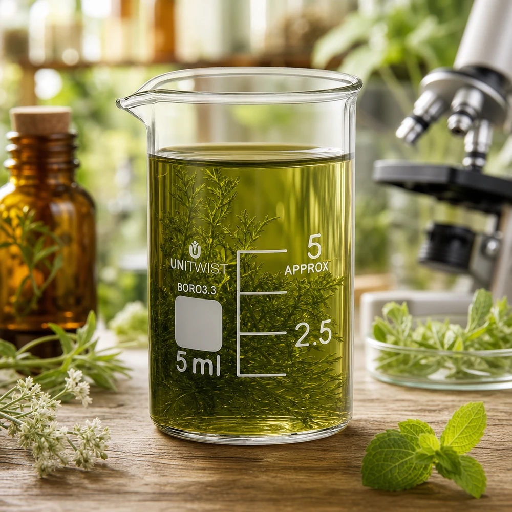 Kádinka 5ml borosilikátová, nízký tvar UNiTWIST Borosilikat Becherglas 5ml UNiTWIST niedrige Form für Kräuterextraktion und Naturkosmetik