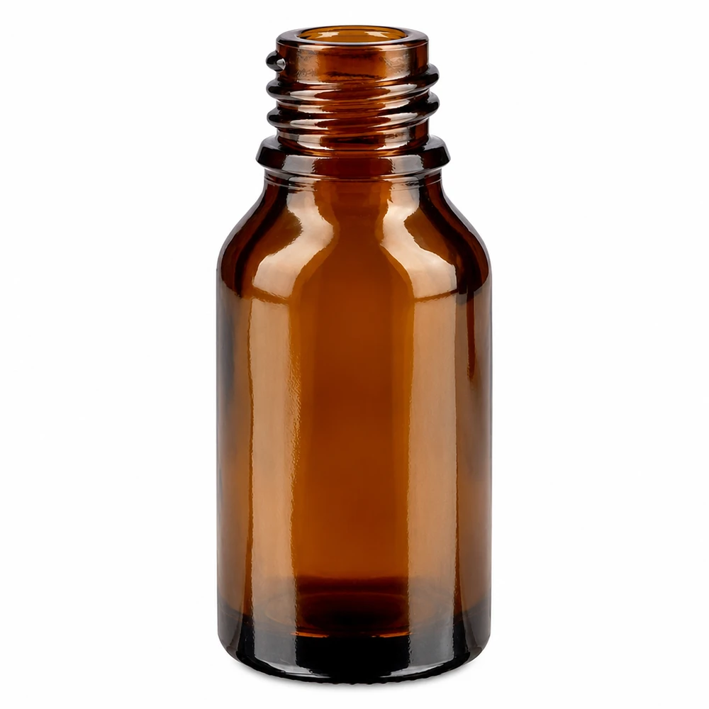 Kompakte braune Apothekenflasche ApoGlas 15ml für Aromatherapie und Homöopathie