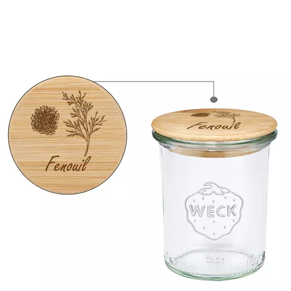 Pánev z borovicového dřeva "Fenouil" s okrajem WECK 160ml Pánev z borovicového dřeva "Fenouil" s okrajem WECK 160ml
