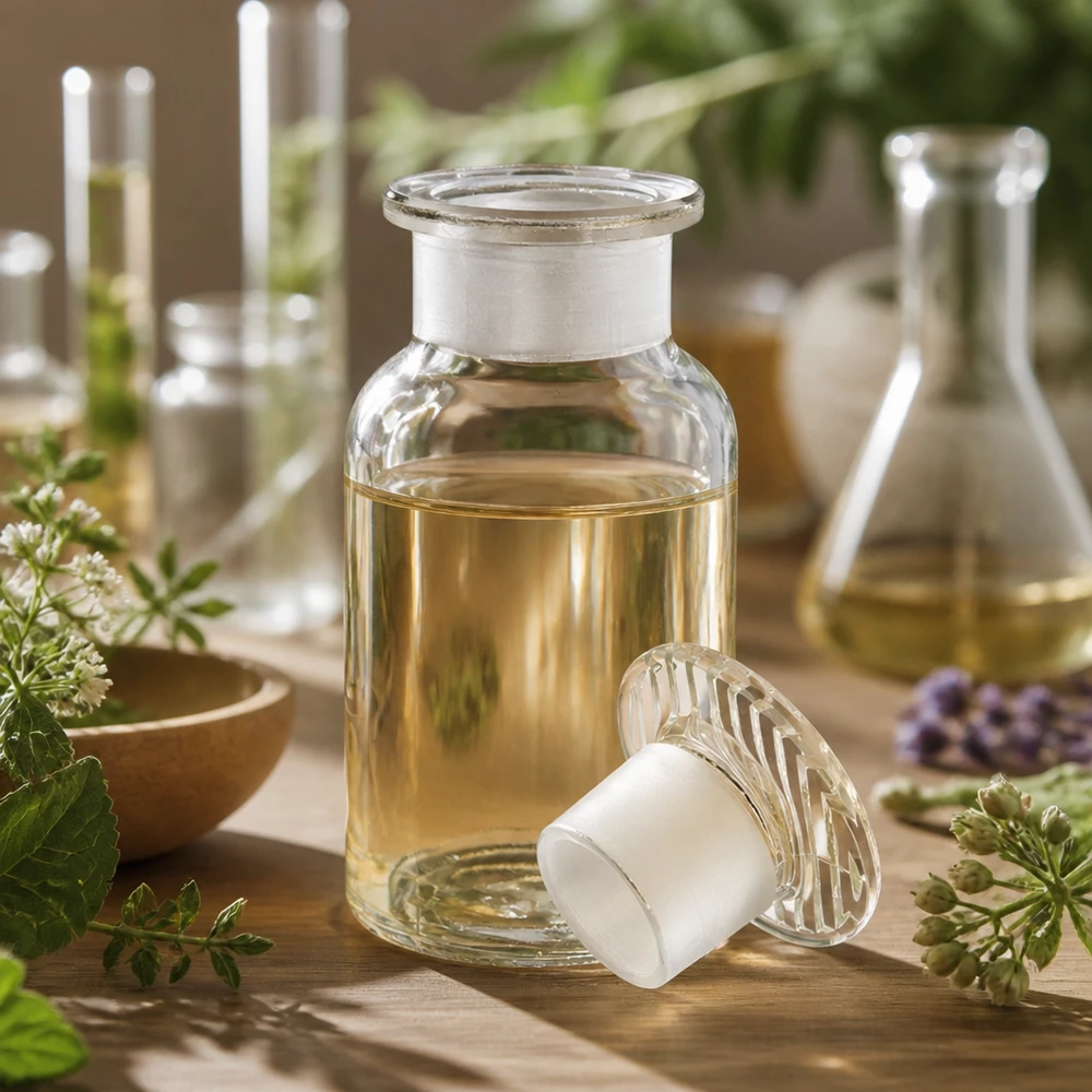 Láhev s kulatým ramenem 100ml čirá skleněná zátka se širokým hrdlem Hochwertige Glasflasche 100ml mit Rundschulter und Weithals Glasstopfen unlackiert