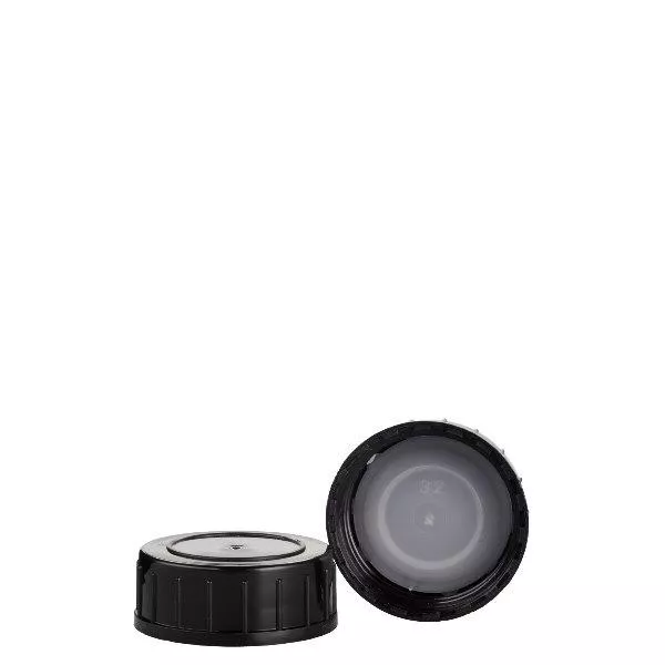 Šroubovací uzávěr černý z polypropylenu N 32mm (DIN 32) Šroubovací uzávěr černý z polypropylenu N 32mm (DIN 32)