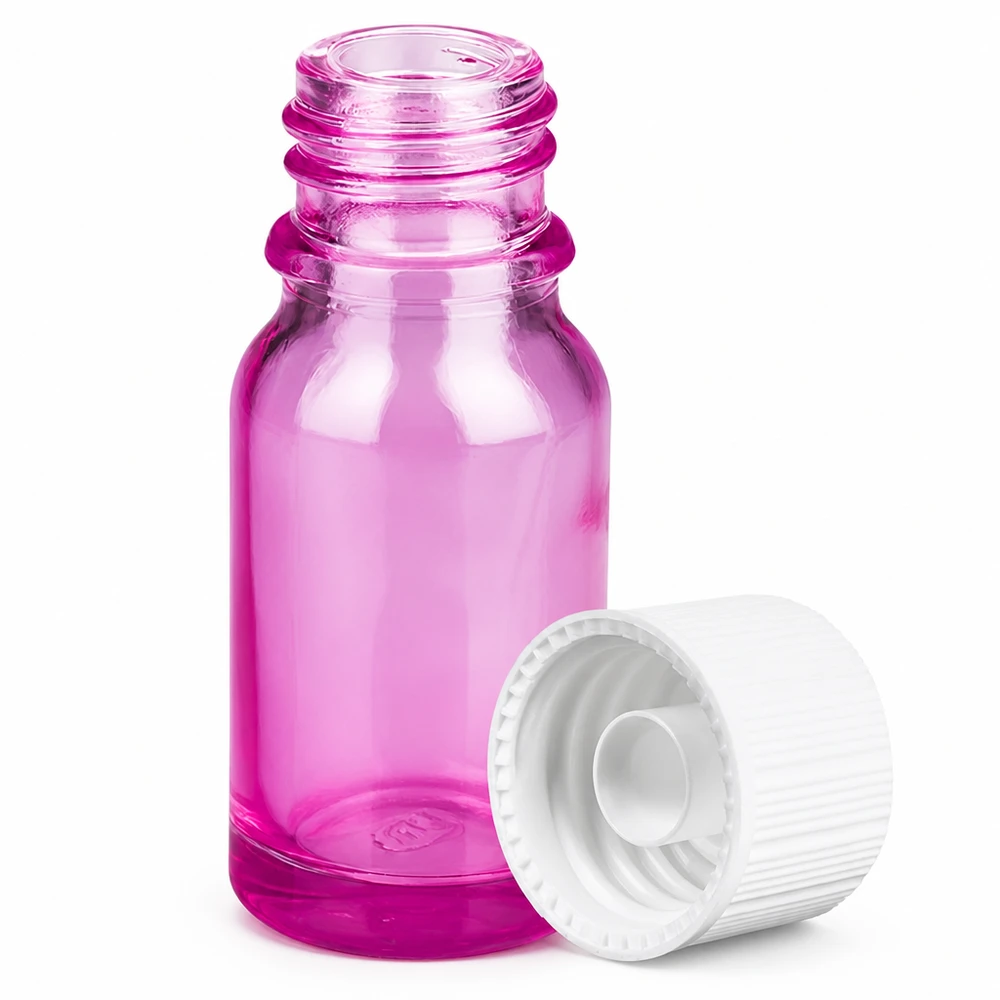 10ml láhev se šroubovacím uzávěrem 11 mm bílá standardní PurpleLine UT18/10 Premium 10ml Violettglas Fläschchen mit weißem Deckel schützt lichtempfindliche Substanzen