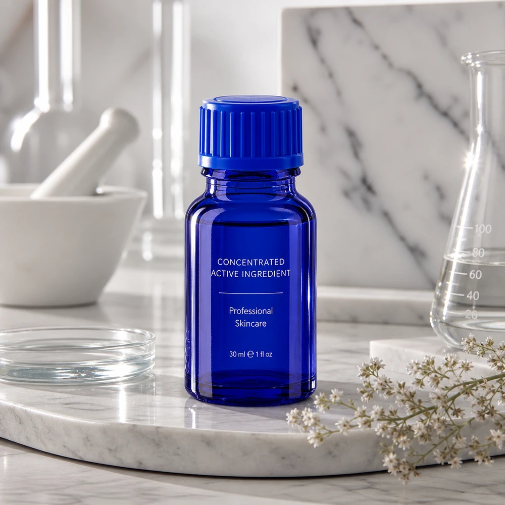 10ml láhev 11mm šroubovací uzávěr modrý standard BlueLine UT18/10 10ml Premium Glasflasche in Kobaltblau für DIY Kosmetik und selbstgemischte Tinkturen