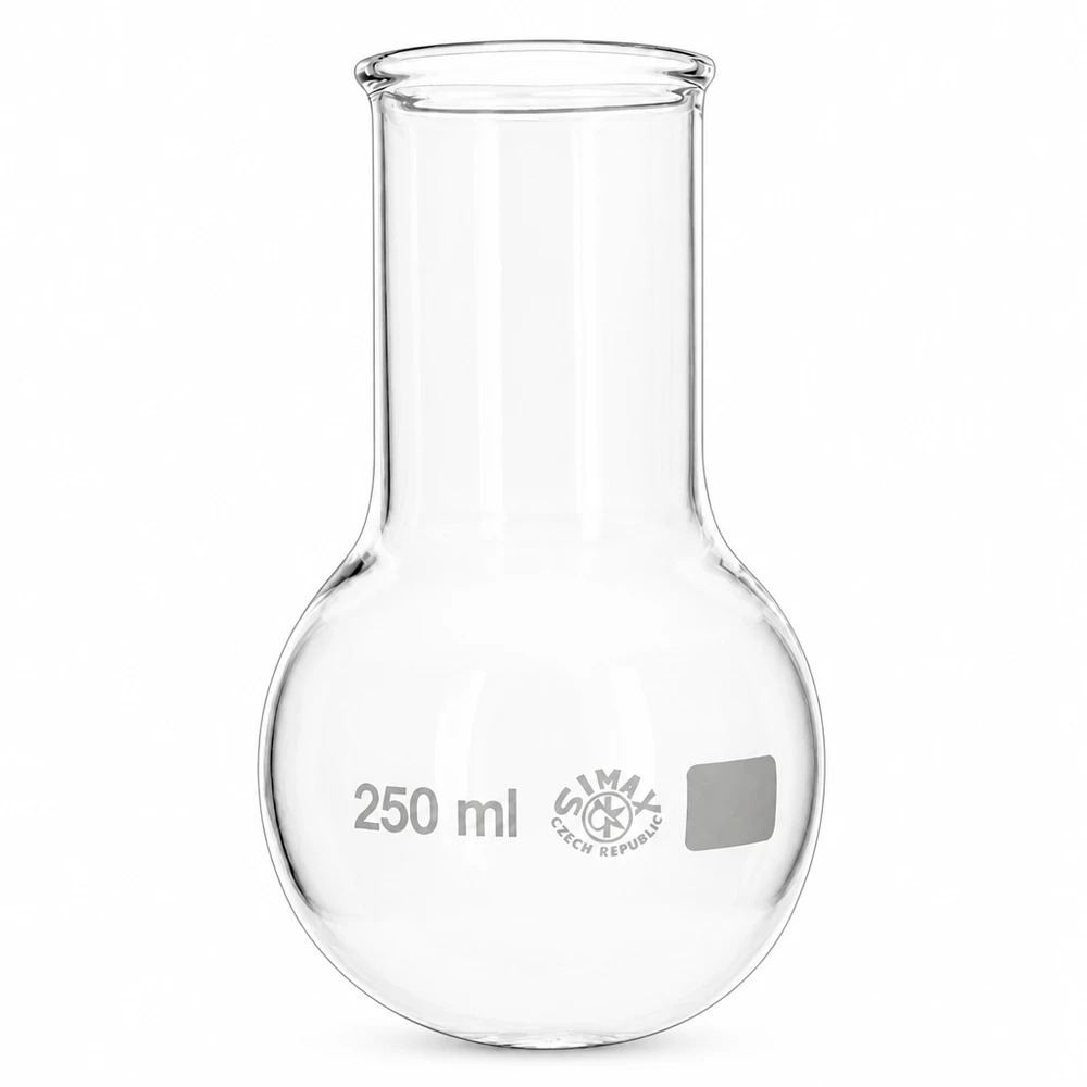 Baňka s kulatým dnem 250ml se širokým hrdlem 250ml Laborglasware Rundkolben mit weiter Öffnung und graduierter Volumenskala