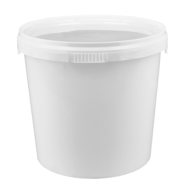 B&#237;l&#233; plastov&#233; polypropylenov&#233; v&#283;dro o objemu 1 litr s v&#237;kem