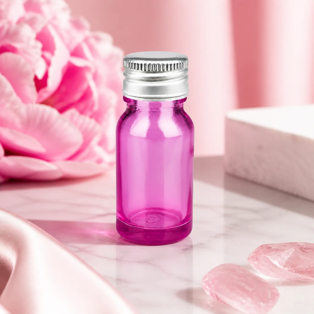 10ml lahvička s 11mm šroubovacím uzávěrem hliníkovo-stříbrná standardní PurpleLine.UT18/10 10ml Flasche Purple mit UV-Schutz Eigenschaften und hochwertigem Aluminium Silber Verschluss