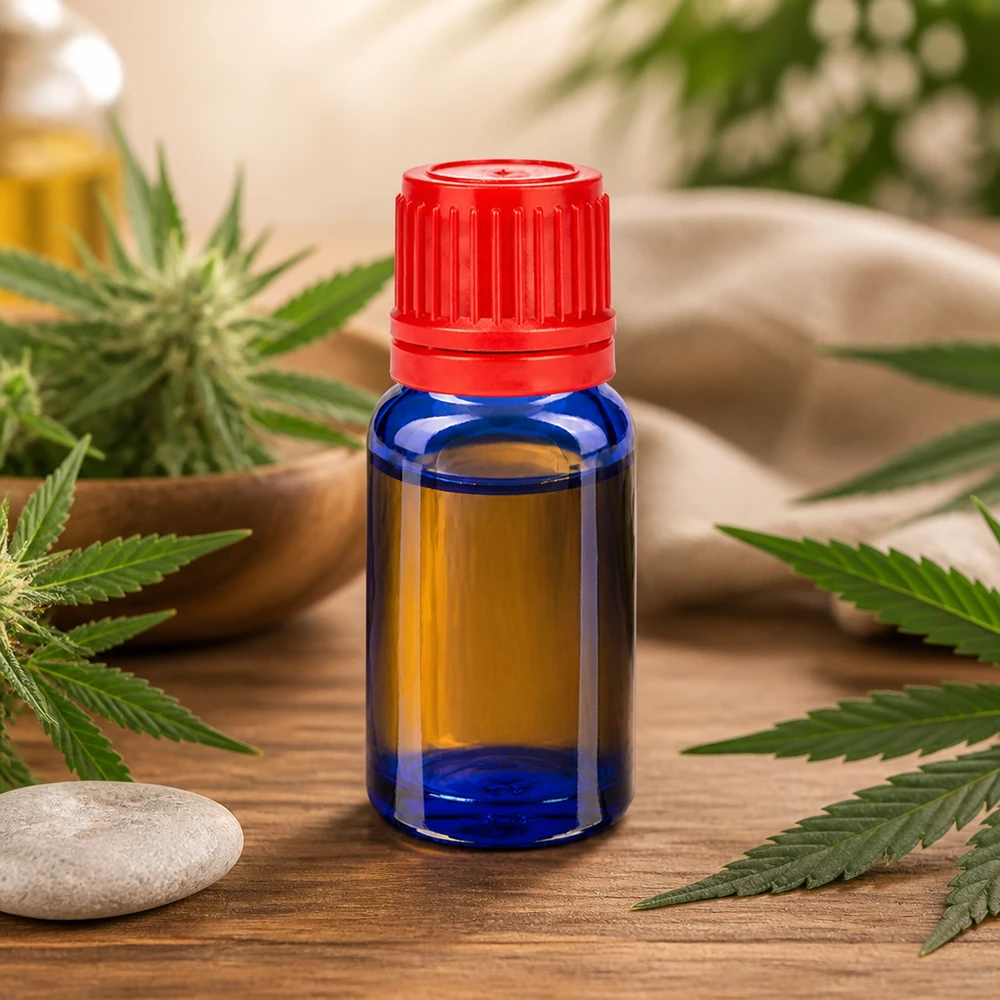 Handliche 10ml Glasflasche mit ergonomischem roten Verschluss für einfache Handhabung im Alltag