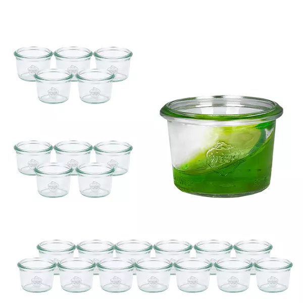 Sada 24 sklenic Weck o objemu 80 ml. Sada 24 sklenic Weck o objemu 80 ml.