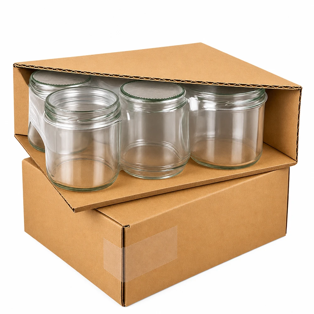 350ml sklenice + víčko BasicSeal flower pink UNiTWIST Sturzgläser 350ml Verpackung Kartonbox Versand leere Einmachgläser transparent ohne Deckel Großhandel Set