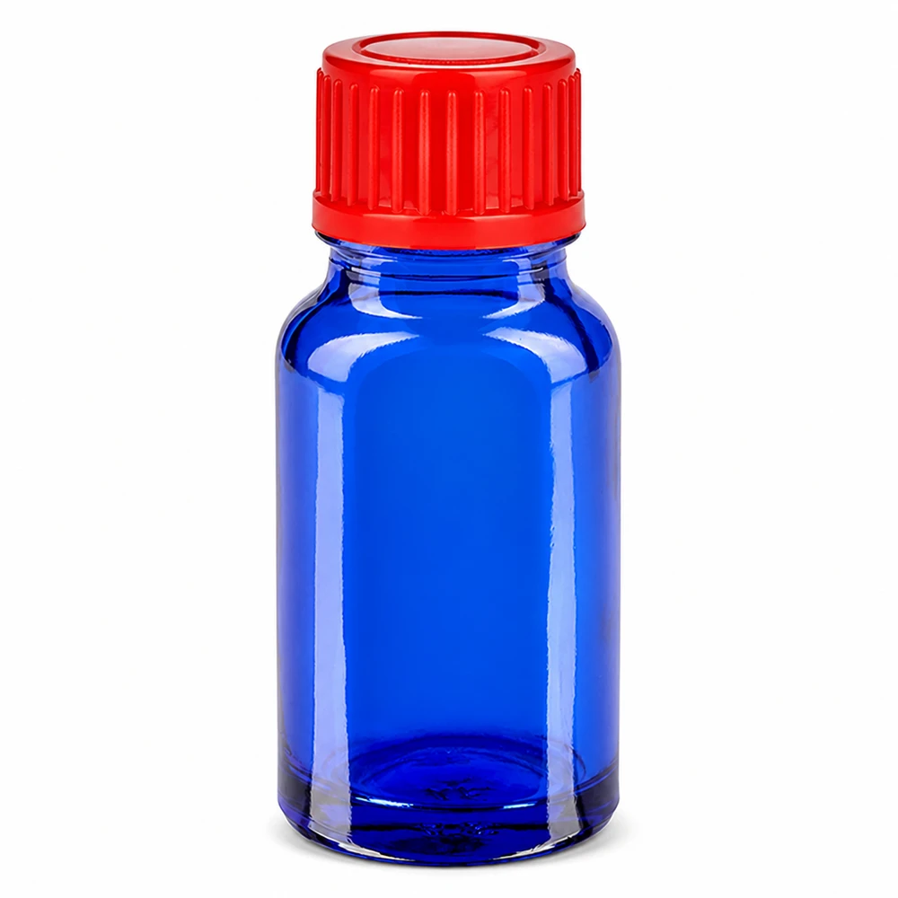 Kompakte 10ml BlueLine Flasche ideal für ätherische Öle und pharmazeutische Anwendungen
