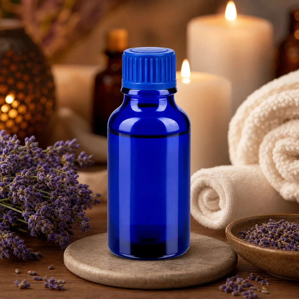 20ml Apothekerflasche in elegantem Blau mit standardisiertem 11mm Gewinde für sichere Lagerung