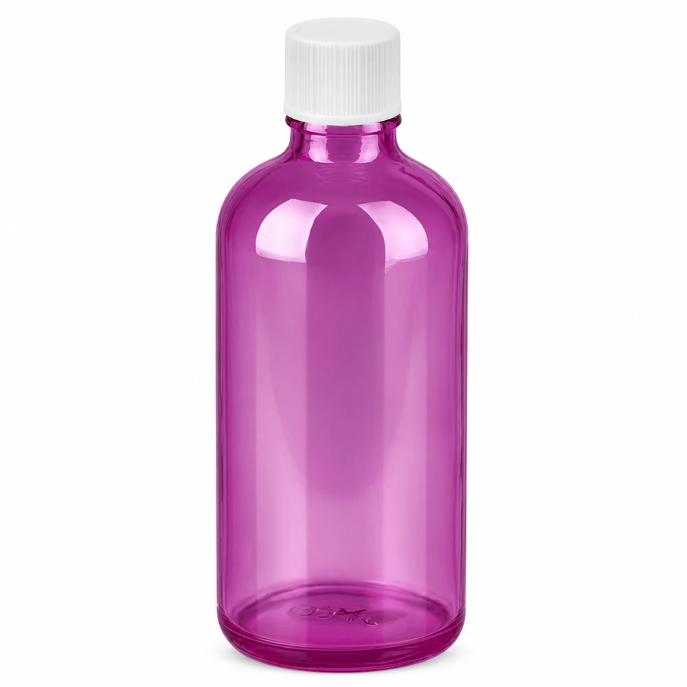 Kompakte violette 100ml Glasflasche mit 11mm Öffnung perfekt für Tropfen und flüssige Extrakte