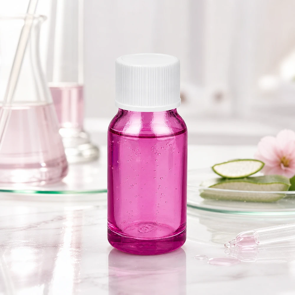Robuste 11mm Öffnung Glasflasche 10ml in violett mit kindersicherem weißem Verschluss