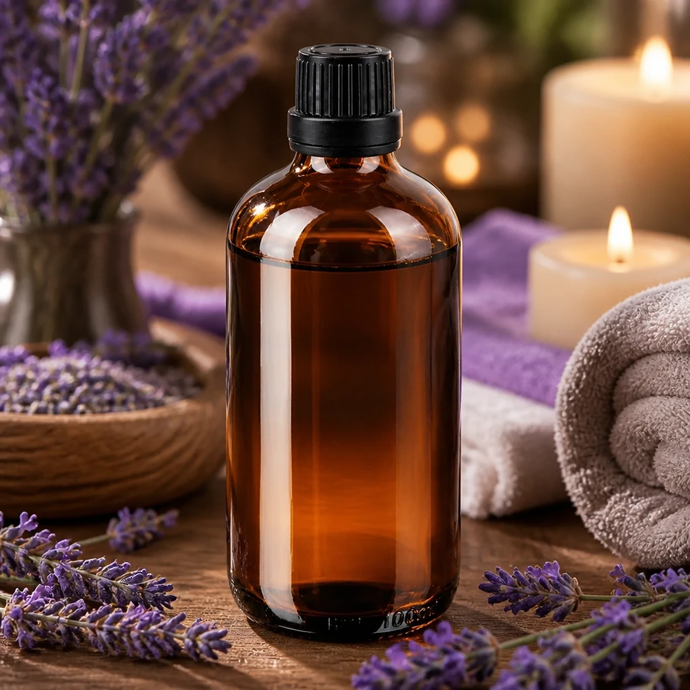 Lékárenská lahvička hnědá 100ml kapací uzávěr prémiový 2mm černý tamper-evidentní uzávěr. 100ml braune Aroma-Tropfflasche mit OV-Schraubverschluss für ätherische Öle und Naturkosmetik