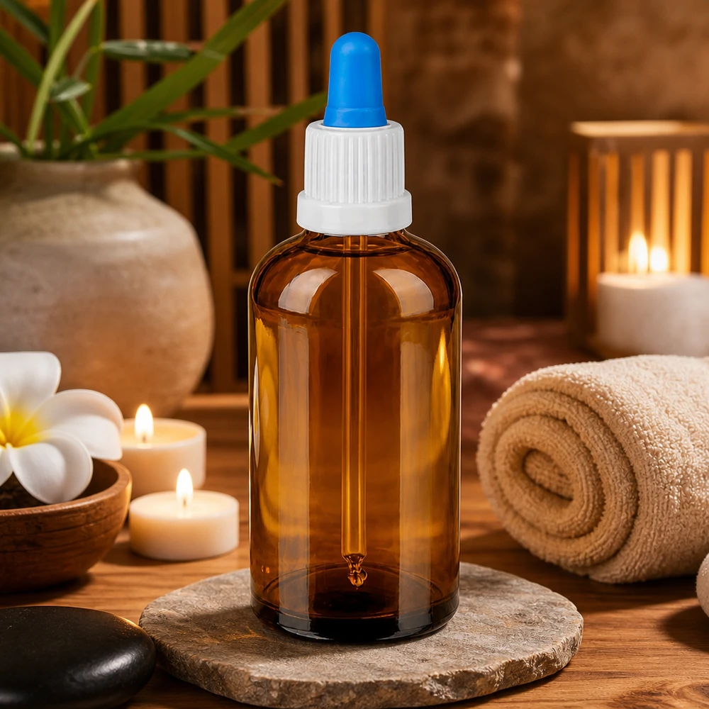 Präzisions-Pipettenflasche 100ml braun mit auslaufsicherem Verschlusssystem