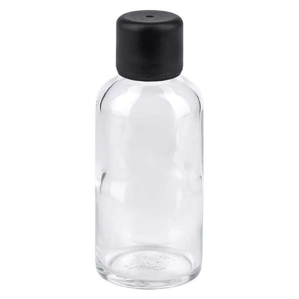 50ml lahvička 11mm šroubovací uzávěr černý uzávěr ClearLine UT18/50.
