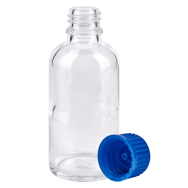 50ml láhev 11mm šroubovací uzávěr modrý Standard ClearLine UT18/50 50ml láhev 11mm šroubovací uzávěr modrý Standard ClearLine UT18/50
