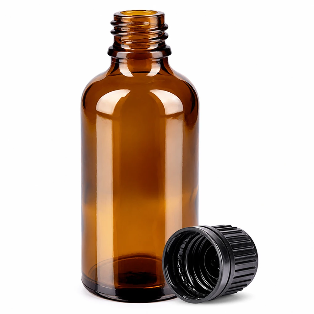 Premium Braunglasflasche 50ml mit kindersicherem Verschluss für professionelle Anwendungen