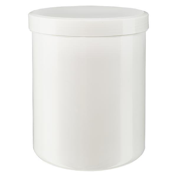 Sklenice na s&#367;l 1000g b&#237;l&#225; s b&#237;l&#253;m &#353;roubovac&#237;m v&#237;&#269;kem (polypropylen)