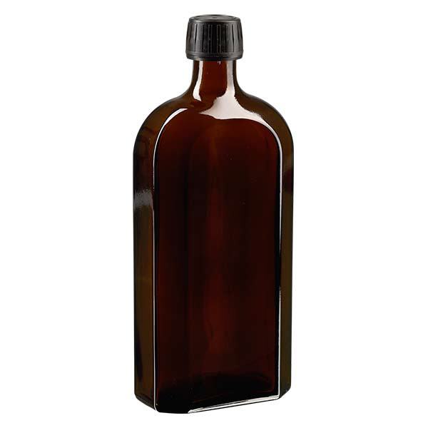 500 ml Meplat hnědý šroubovací uzávěr s černým uzávěrem EPE disk.