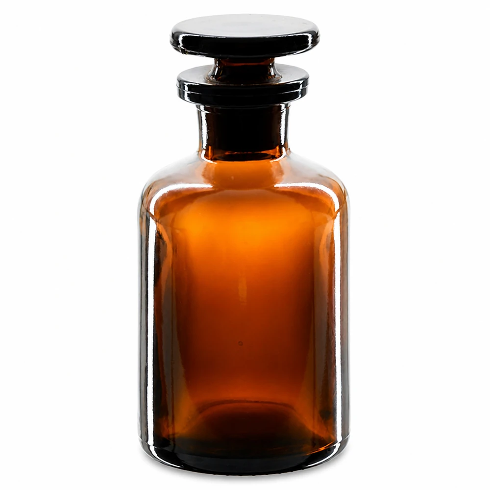 Láhev s kulatým ramenem 50ml hnědá skleněná zátka s úzkým hrdlem Kompakte Vorratsflasche 50ml braunes Glas Rundschulter mit luftdichtem Glasstopfen