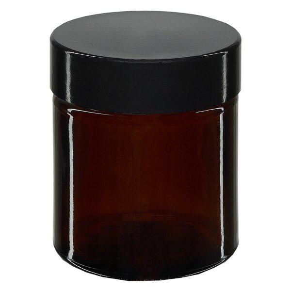 Skleněná dóza 30ml. hnědá, s černým bakelitovým víčkem ApoGlas Skleněná dóza 30ml. hnědá, s černým bakelitovým víčkem ApoGlas