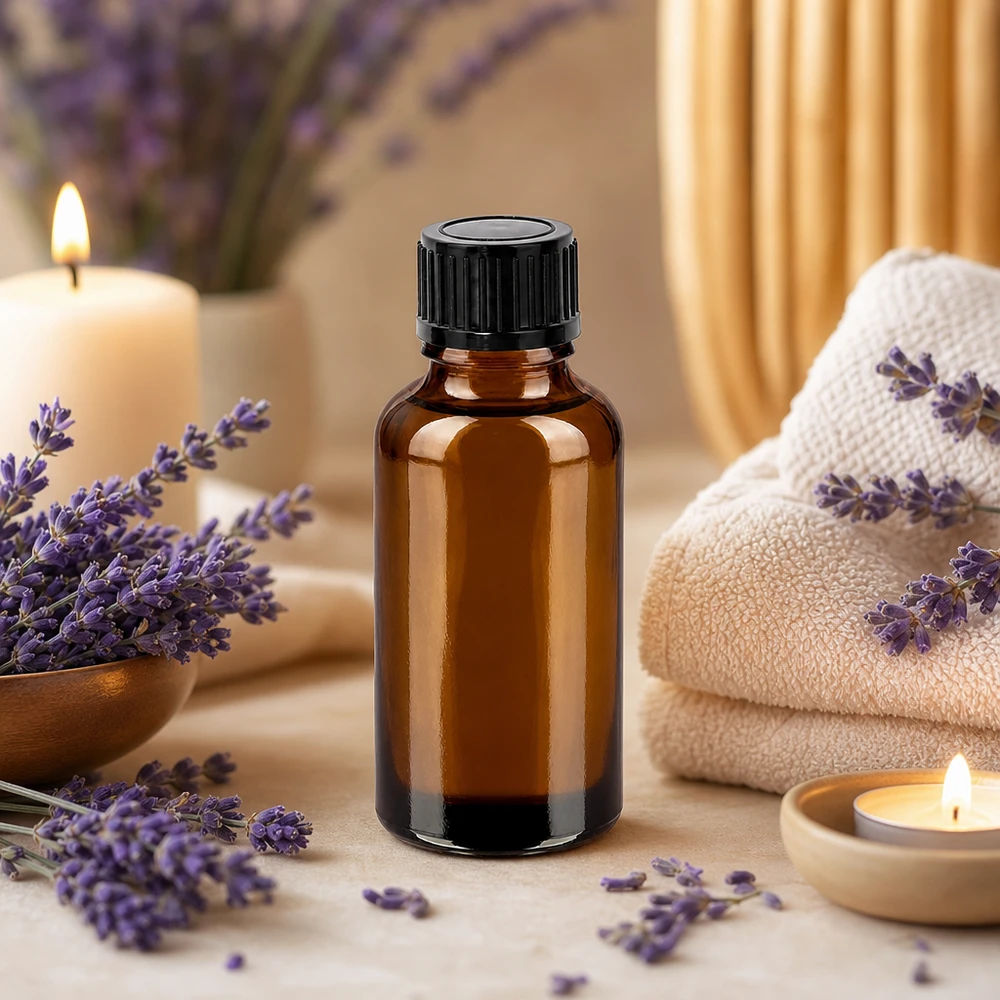 30ml Premium Glasflasche mit schwarzem Schraubdeckel für sichere Aufbewahrung von Ölen