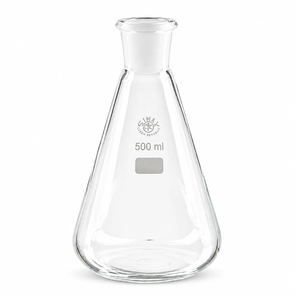 Erlenmeyerova baňka 500ml se standardním broušeným spojem (29/32) Stabiler Laborglaskolben 500ml konische Form perfekt für Schüttel- und Mischvorgänge