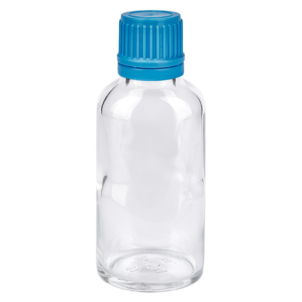 30ml láhev 11mm šroubovací uzávěr modrý uzávěr s ochranou proti manipulaci ClearLine UT18/30 30ml láhev 11mm šroubovací uzávěr modrý uzávěr s ochranou proti manipulaci ClearLine UT18/30